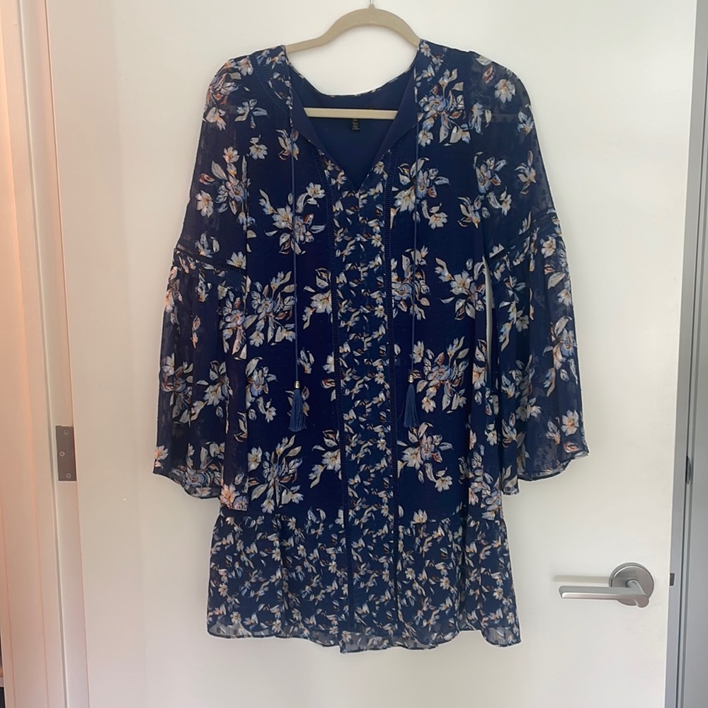 White House Black Market Blue floral dress